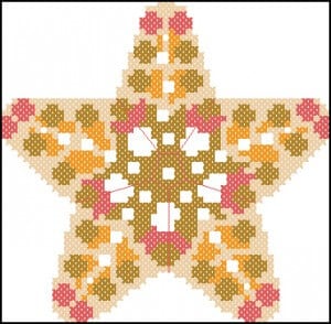 Free cross stitching.pattern "Star Biscornu"
