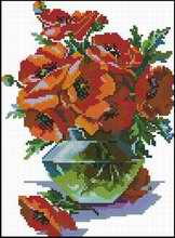 cross stitch poppies