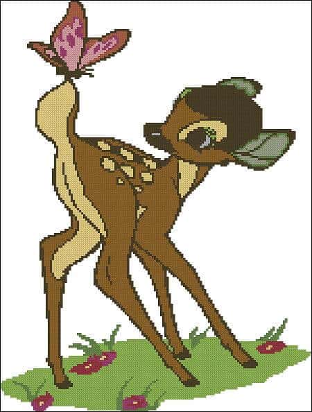 cross-stitch pattern bambi