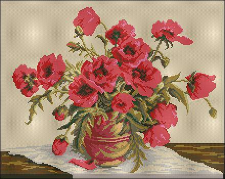 Floral Cross Stitch Design Symphony Of Poppies Free Cross Stitch Patterns