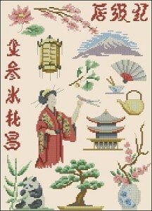 free oriental cross-stitch patterns