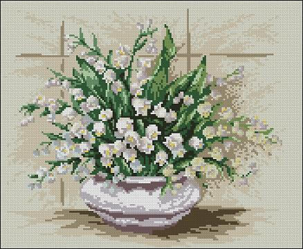 Free cross-stitch design "Lilies of the valley"