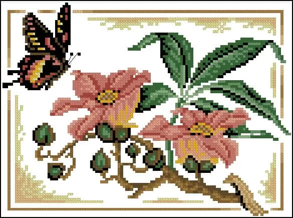 Free cross stitching pattern "Flight of Butterflies"