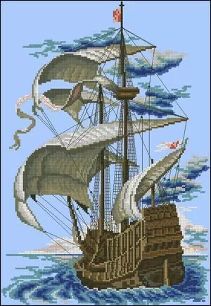 free cross-stitch pattern sailboat