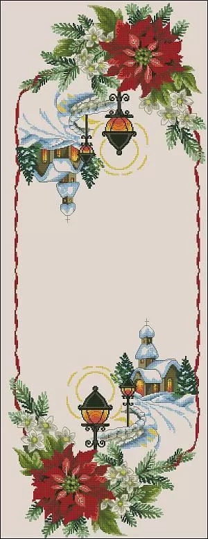 14 x 68 inches Grelucgo Dark Gray Cross-Stitching Snowflakes Table Runner for Christmas and Winter
