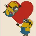 Despicable Me-heart-cross-stitch pattern