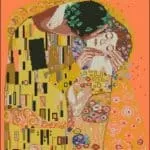 the kiss by Gustav Klimt-cross-stitch design