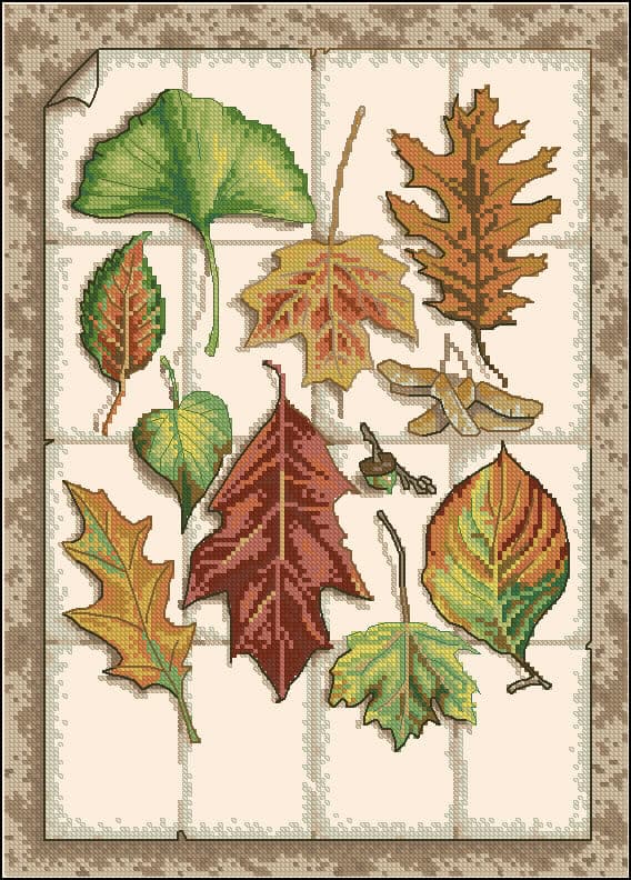 Leaves Cross-Stitch Pattern