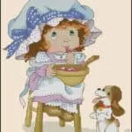 Free cross-stitch pattern "Little girl with a dog"