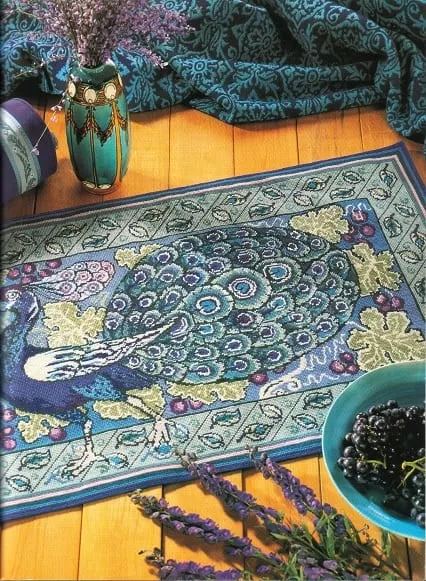 for Peacock-Rug-free cross-stitch design