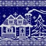Winter evening-free cross-stitch pattern