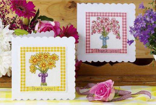  Cross-stitched thank you cards