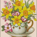 Daffodils-free cross-stitch design