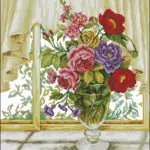 Roses by the Window-cross-stitch design