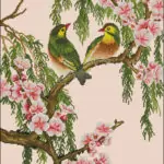 Spring birds-free cross-stitch pattern