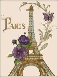 Eiffel Tower-free cross-stitch pattern