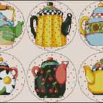 Teapots-free cross-stitch pattern
