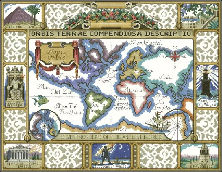 Wonders of the World-cross-stitch pattern
