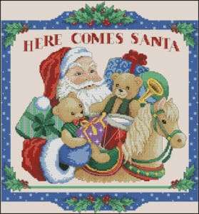 Here comes Santa-free cross-stitch pattern