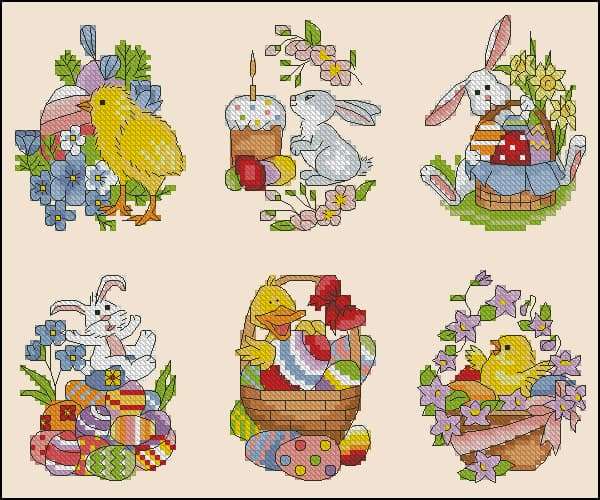 Easter cards-cross-stitch patterns