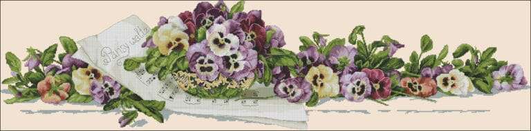 Waltz of the violets-cross-stitch design