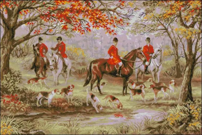 Foxhunting-cross-stitch design