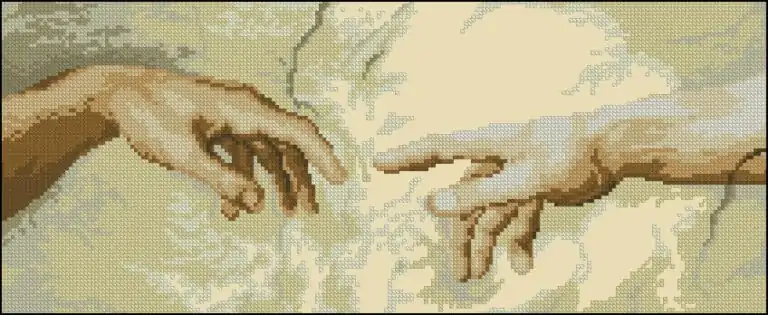 Hands-cross-stitch design