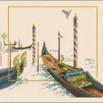 Venetian gondolas-cross-stitch pattern
