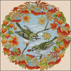Sparrows-cross-stitch pattern.