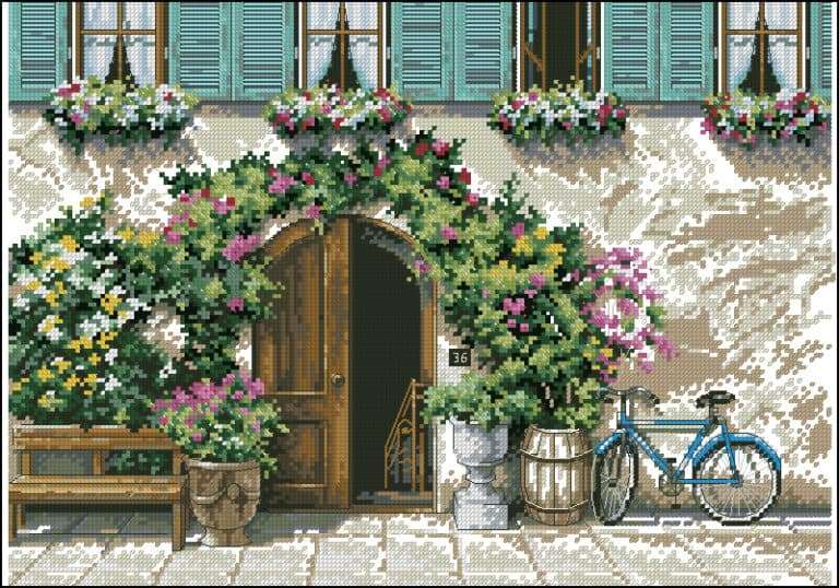Sorrento hotel-cross-stitch pattern
