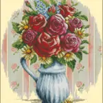Bouquet of roses-cross-stitch design