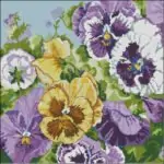Pansies-cross-stitch design for pillow.
