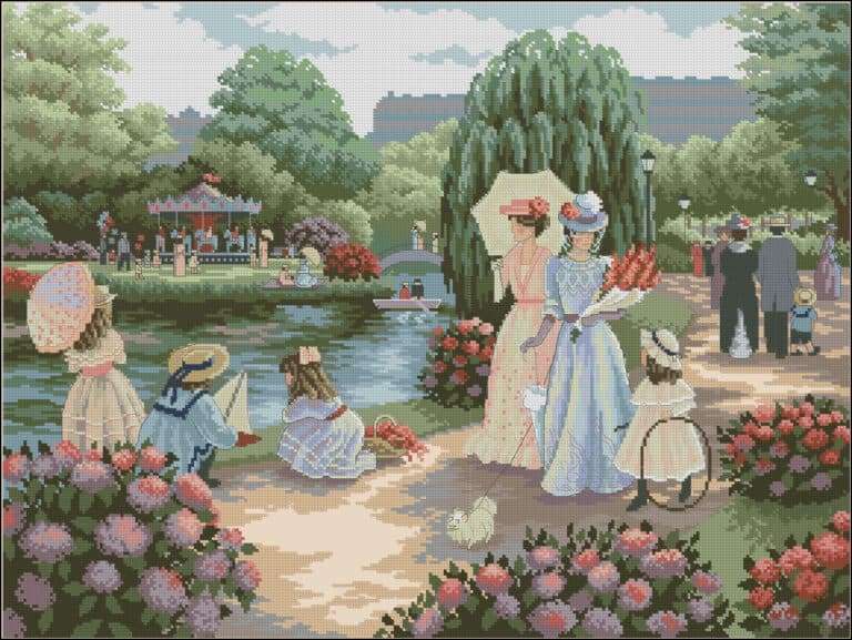 Walk in the park-cross-stitch design