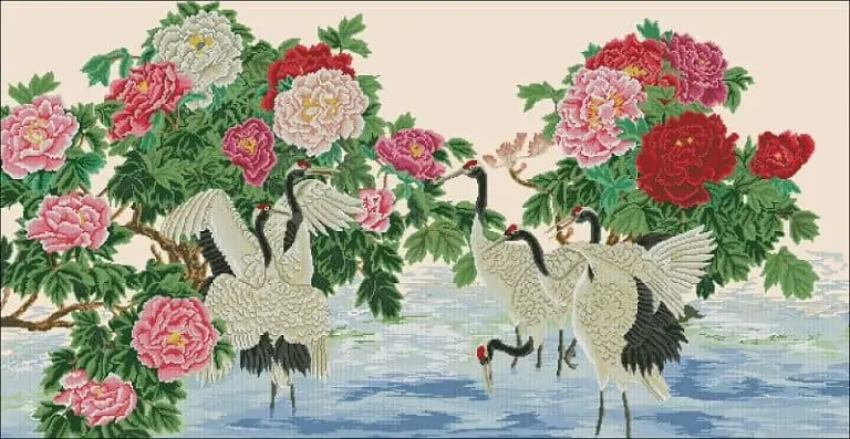 Cranes-cross-stitch design