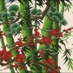 Blooming bamboo-cross-stitch design