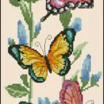 Panel with butterflies-cross-stitch design