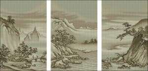 Chinese landscape-cross-stitch design
