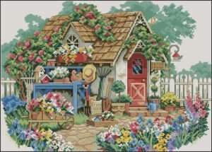 Gardener's house-cross-stitch design