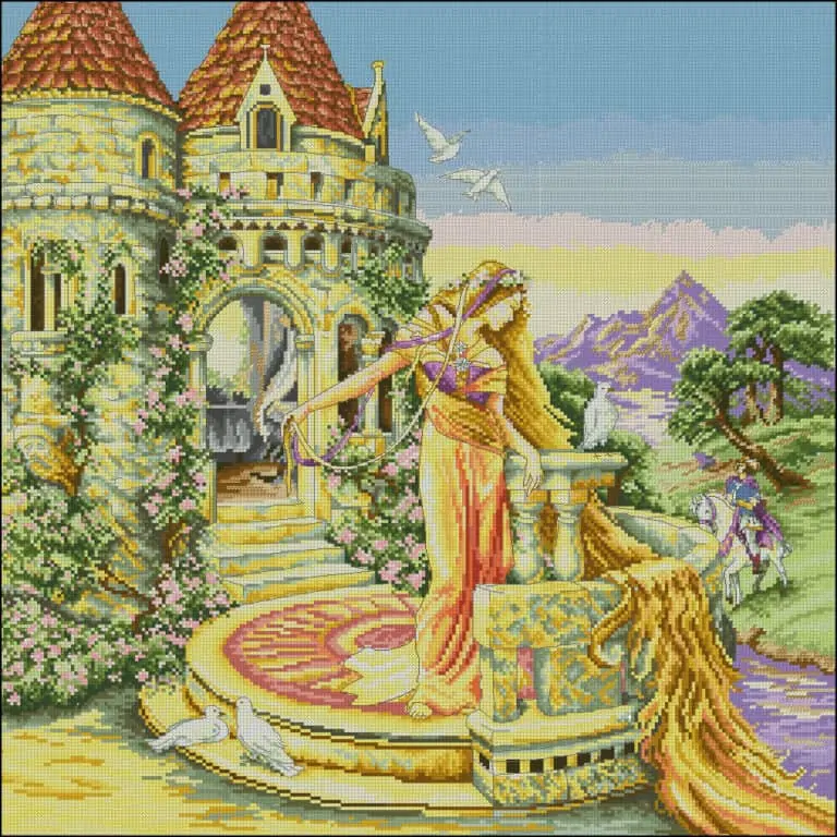 Rapunzel-cross-stitch design