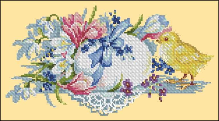 Easter present-cross-stitch pattern