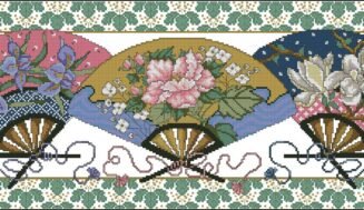Oriental fans-cross-stitch design