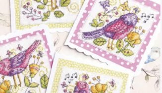 Greeting cards “Songbird”-cross-stitch designs