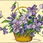 Flower basket-cross-stitch design