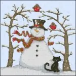 Snowman- free cross-stitch pattern