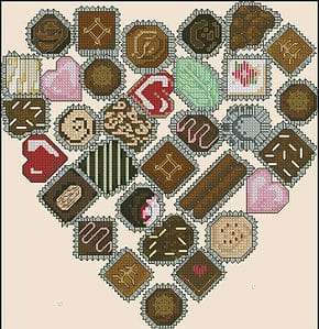 Candy heart-cross-stitch pattern