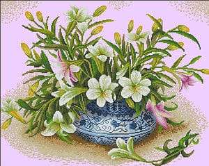 Still life - lilies-cross-stitch design