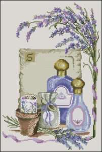 Lavender scent-cross-stitch design