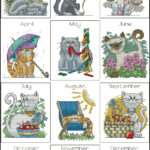 Cat calendar-cross-stitch design