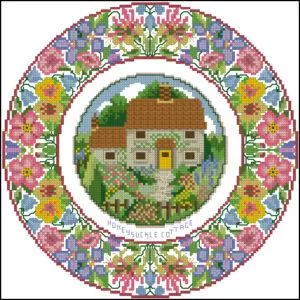 Summer Cottage Plate-cross-stitch design