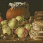 Bodegon-Apples and nuts-cross-stitch design